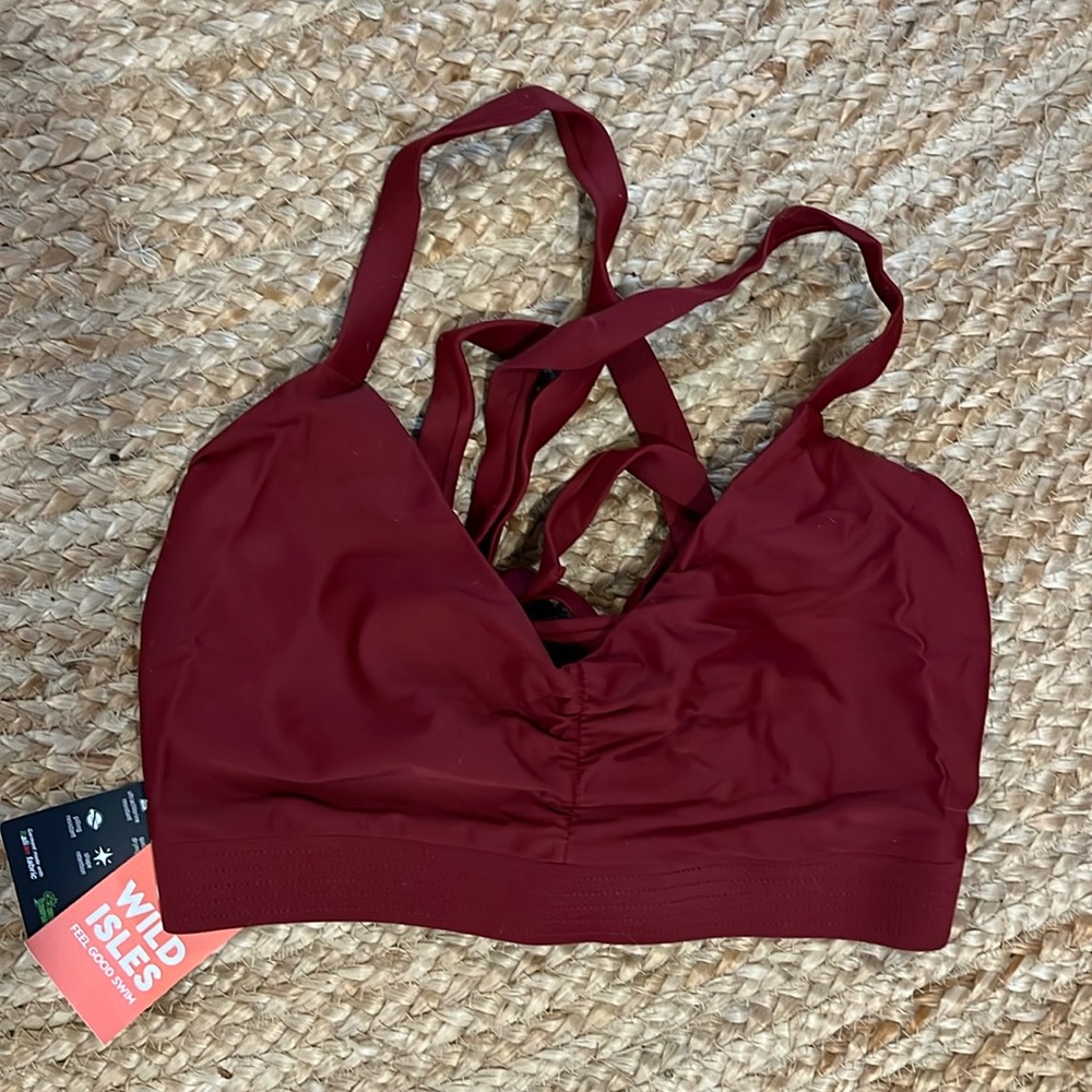 [wildislesswim] sunny bikini top, ruby, sz 3 (see desc for size detail)